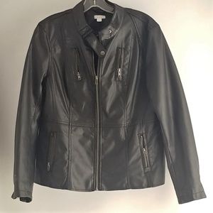 Relativity Faux Leather Bomber Jacket